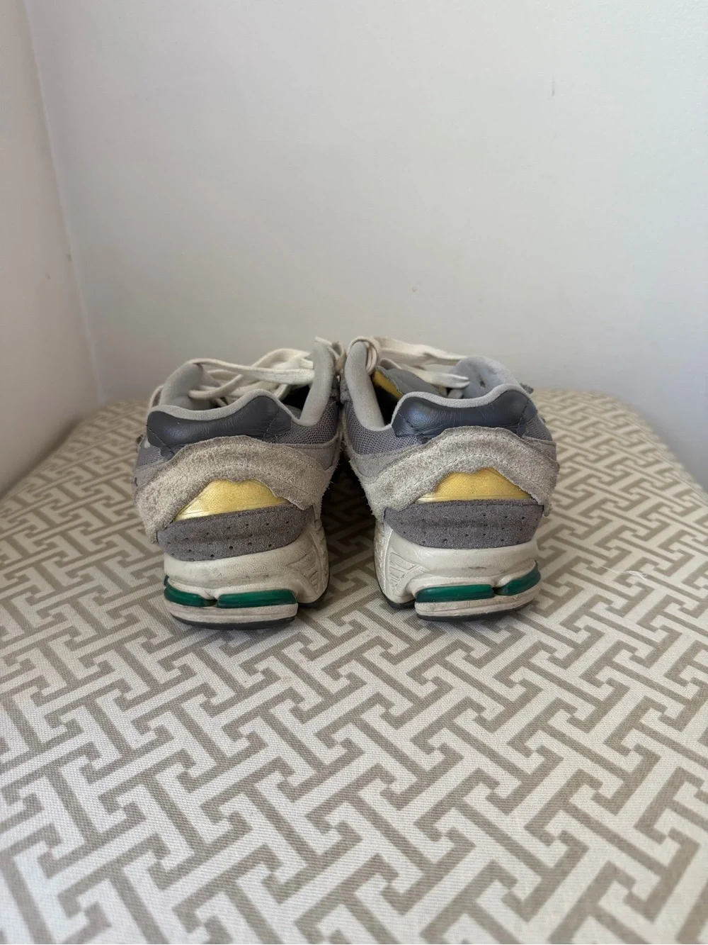 New Balance Men’s Gray and White Athletic Sneakers